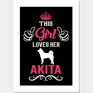 This Girl Loves Her Akita Cool Gift Posters and Art